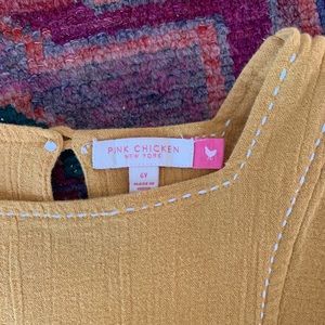 Girls Yellow Pink Chicken Dress